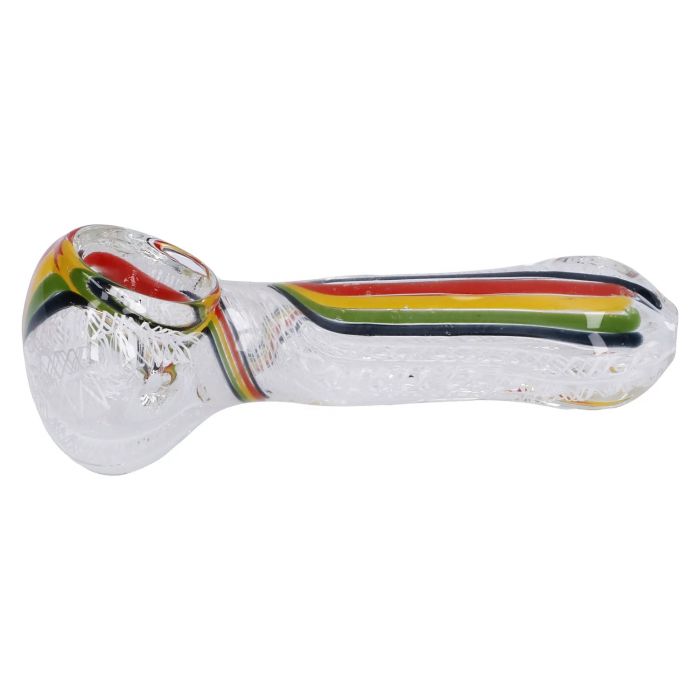 Twisted Rasta & White Art Pipe - 3.5 in main product photo