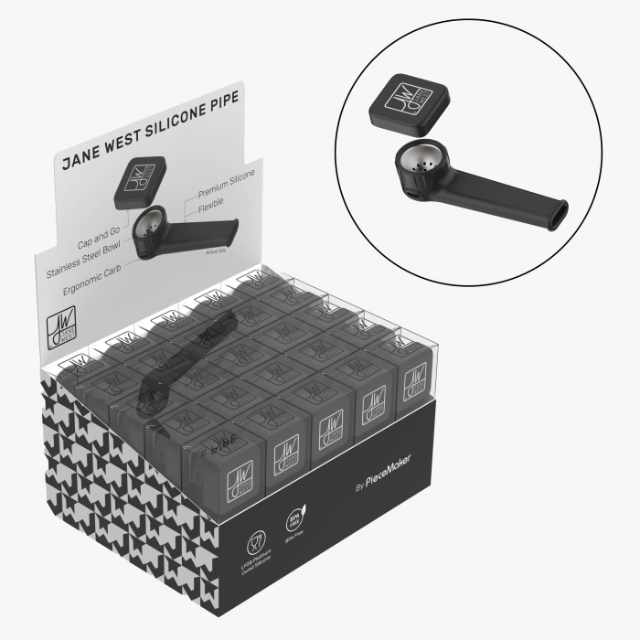 Jane West 25 Count Piecemaker Outdoor Silicone Pipe - POS Display Pack main product photo