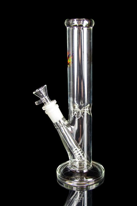 Rainbow Pot Leaf Straight Tube Water Pipe