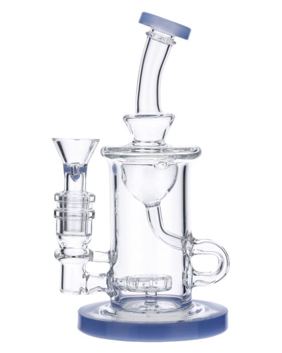 Glass Mini Hybrid Dab Rig with Bent Neck