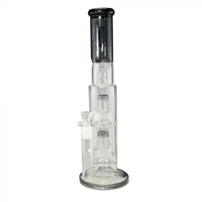 Black Leaf Double Drum Perc Ice Bong