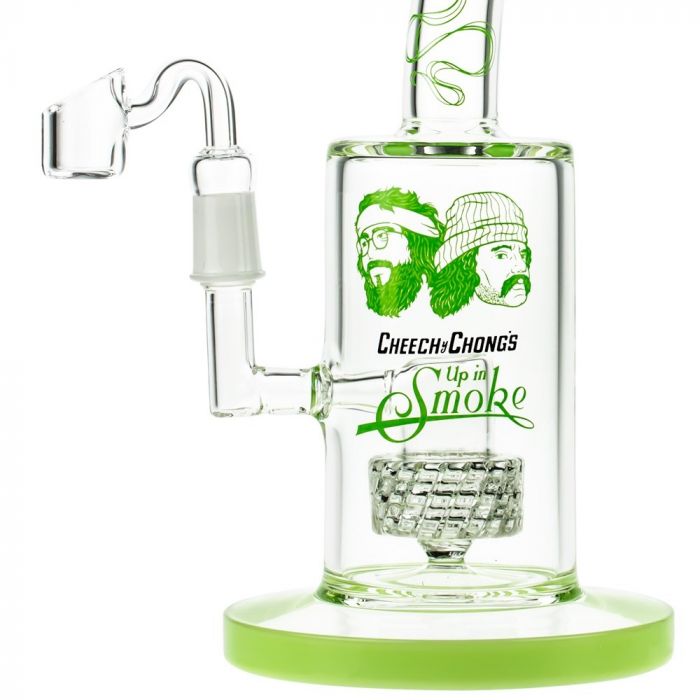 Cheech & Chong’s Big Green Van Glass Dab Rig | 10 Inch | Green - Close Up Drum Perc
