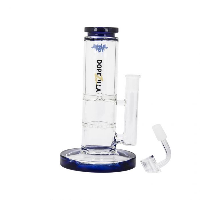 Dopezilla Cerberus Straight HoneyComb Ice Bong | 8 Inch