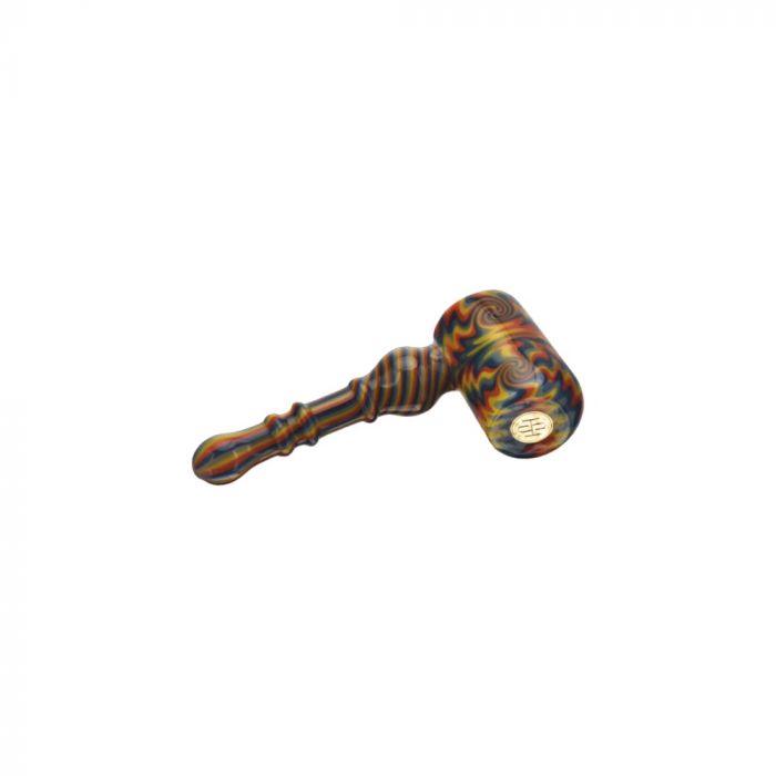 High Society Eris Premium Wig Wag Bubbler | White Rainbow | bottom view