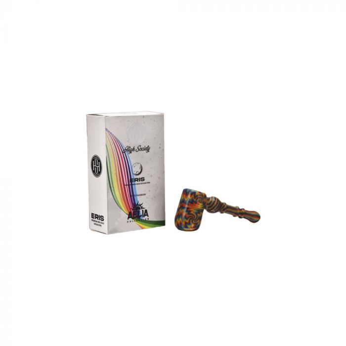 High Society Eris Premium Wig Wag Bubbler | White Rainbow | box