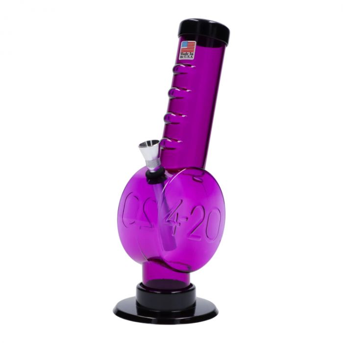 JM Plastics 420 Coin Base with Grip Acrylic Water Pipe - 9 in. main product photo