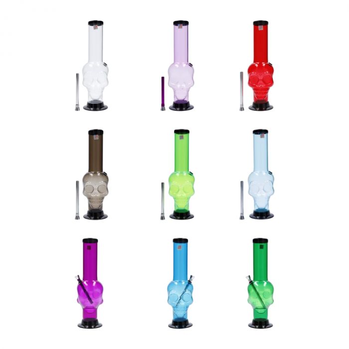 JM Plastics Skull Base with Carb Hole Acrylic Water Pipe - 9 in. main product photo