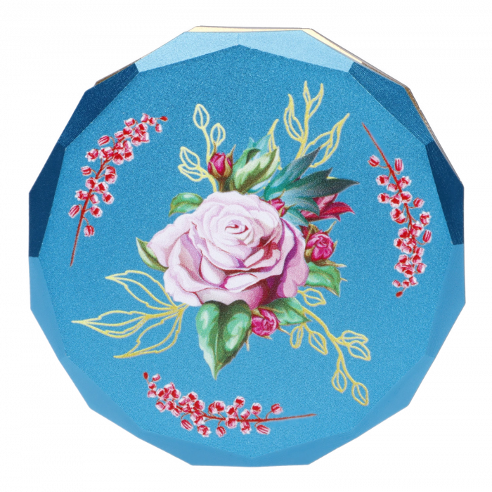 Famous Design Floral Lush Aluminum 2-Stage Grinder | Teal and Gold