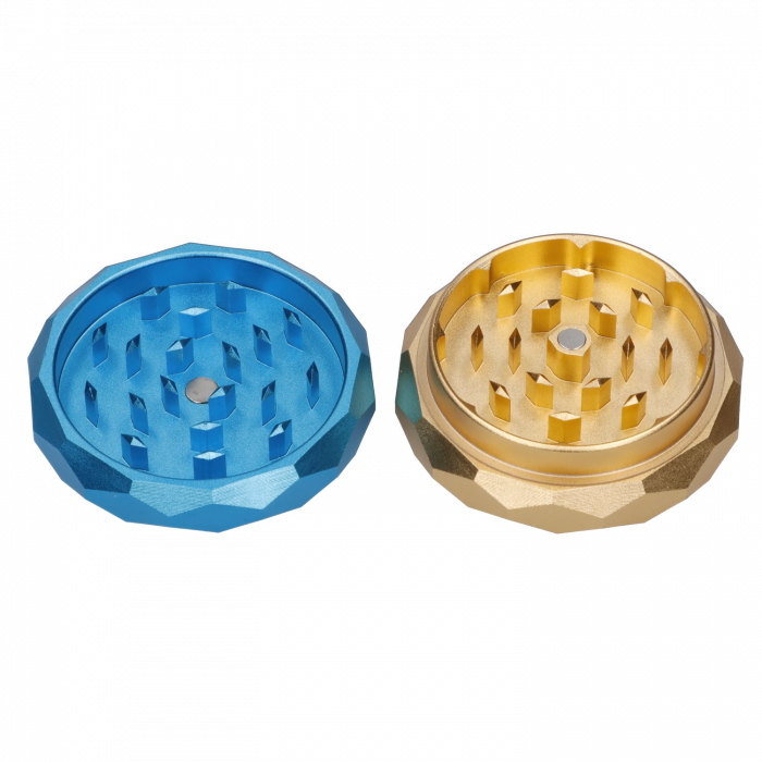 Famous Design Floral Lush Aluminum 2-Stage Grinder | Teal and Gold