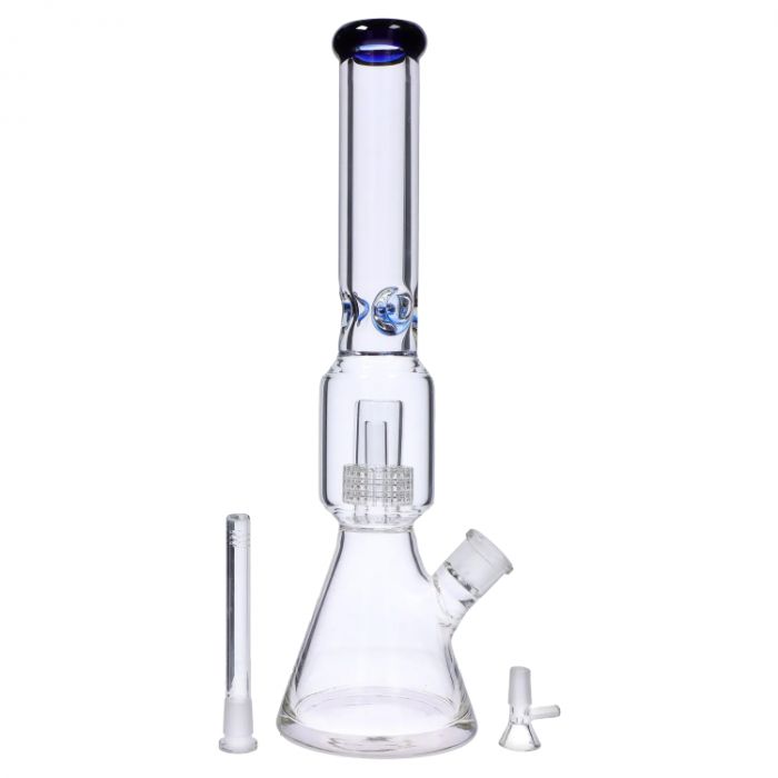 Beaker with Perc & Colour Mouthpiece - Blue - 16 in. Blue main product photo