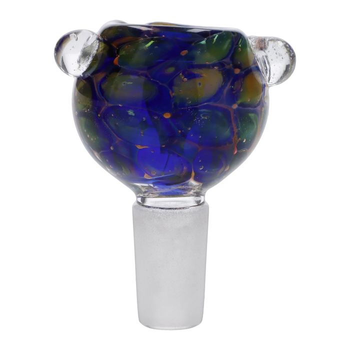 Gold Fume Blue Green Bubble Trap Bowl - 14mm main product photo