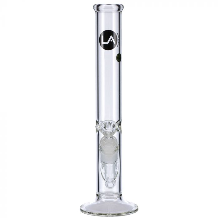 LA Pipes Clear Straight Ice Bong | 12 Inch | front view 