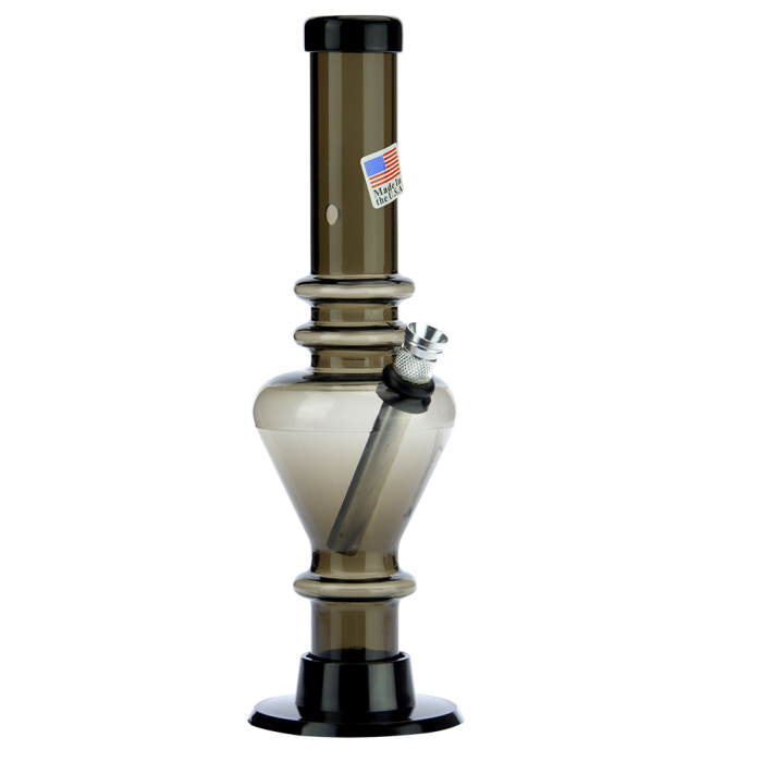 Acrylic Straight Vase Bong with Carb Hole and Marias | Black main product photo