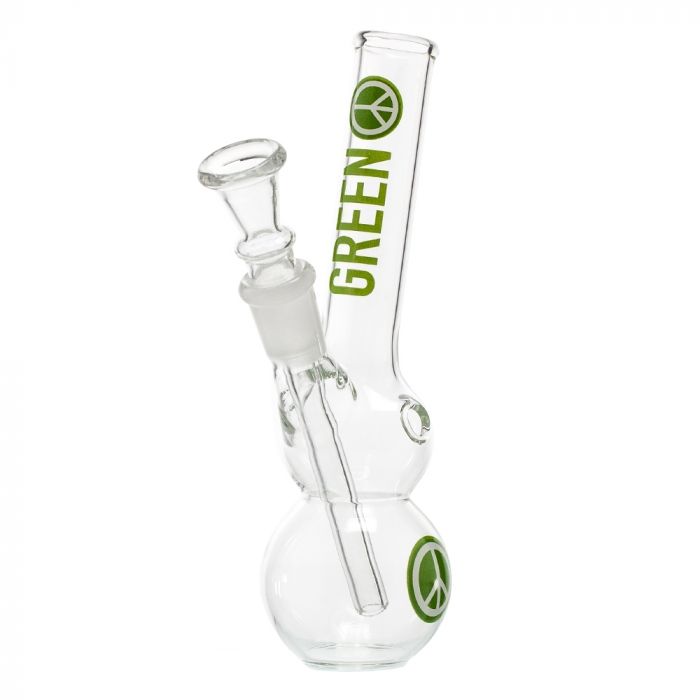 Amsterdam Greenline Double Bubble Base Glass Bong Gift Set | 5.5 Inch - Bong