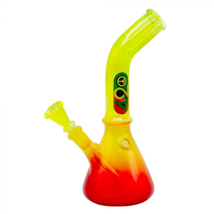 Amsterdam 420 Rasta Beaker Base Glass Bong Gift Set | 9 Inch - Side View 2 Bong