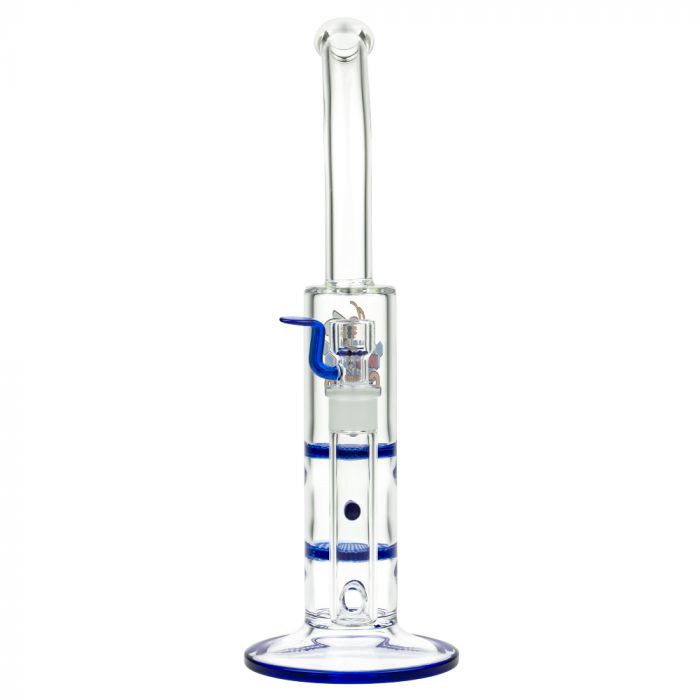 Black Leaf - Glass Bong with Double HoneyComb Disc Perc - 36cm - Front View 