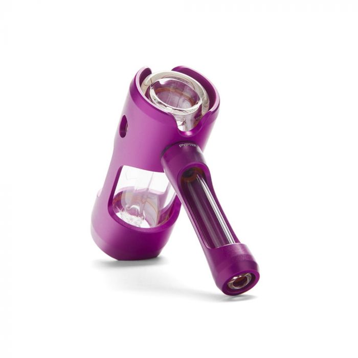 Pyptek Aluminum and Glass Bubbler | Purple | side view 3