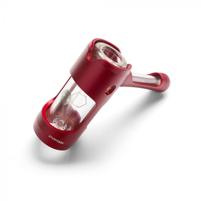 Pyptek Aluminum and Glass Bubbler | Red | side view 1