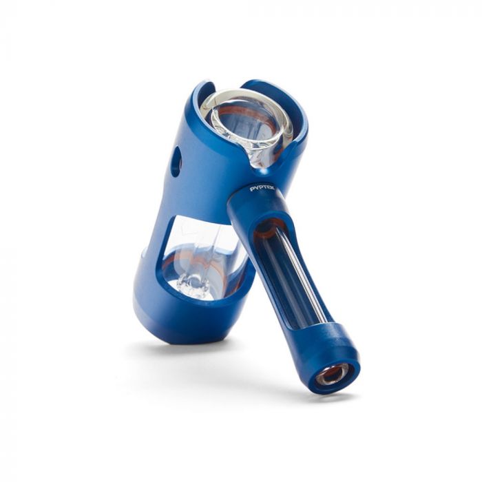 Pyptek Aluminum and Glass Bubbler | Blue | side view 3