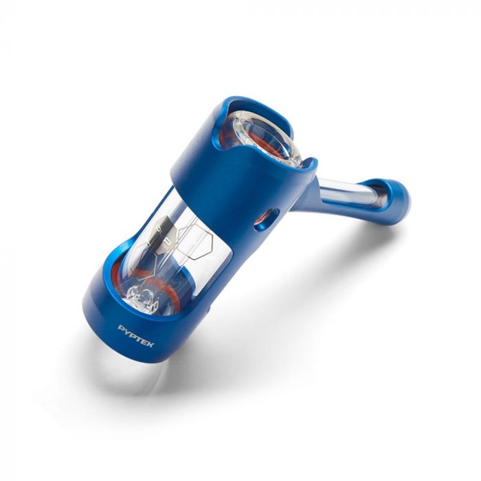 Pyptek Aluminum and Glass Bubbler | Blue | side view 1