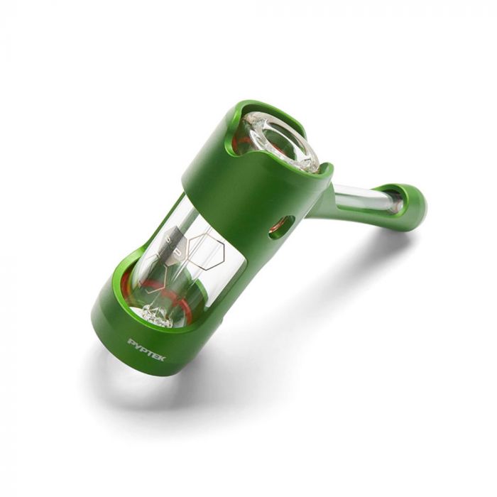 Pyptek Aluminum and Glass Bubbler | Green | side view 1