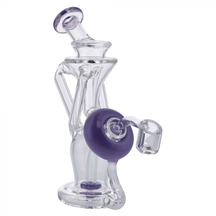Bent Neck Power Button Recycler Dab Rig