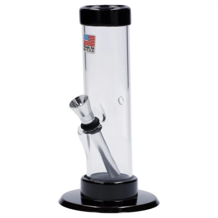 JM Plastics Mini Straight Tube with Carb Hole Acrylic Water Pipe - 6 in. main product photo