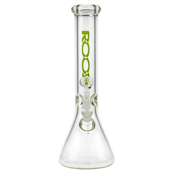 ROOR Little Sista Beaker Ice Bong 7.0mm Green logo | 35cm | 14.5mm - Front View 