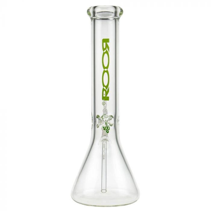 ROOR Little Sista Beaker Ice Bong 7.0mm Green logo | 35cm | 14.5mm - Back View 