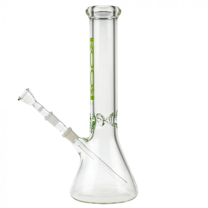 ROOR Little Sista Beaker Ice Bong 7.0mm Green logo | 35cm | 14.5mm - Side View 3