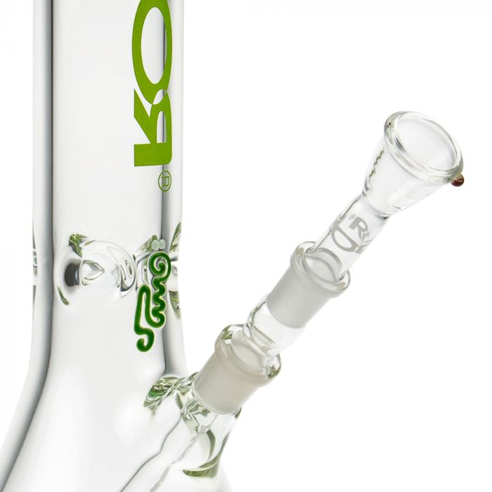 ROOR Little Sista Beaker Ice Bong 7.0mm Green logo | 35cm | 14.5mm - Ice Notches 