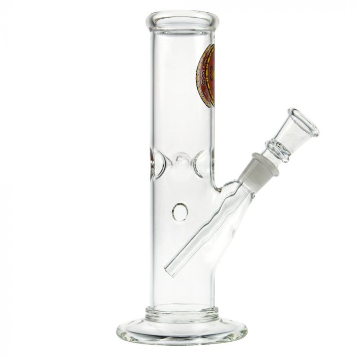 Glass Straight Mini Mandala Ice Bong | 14.5 mm - Side View 3