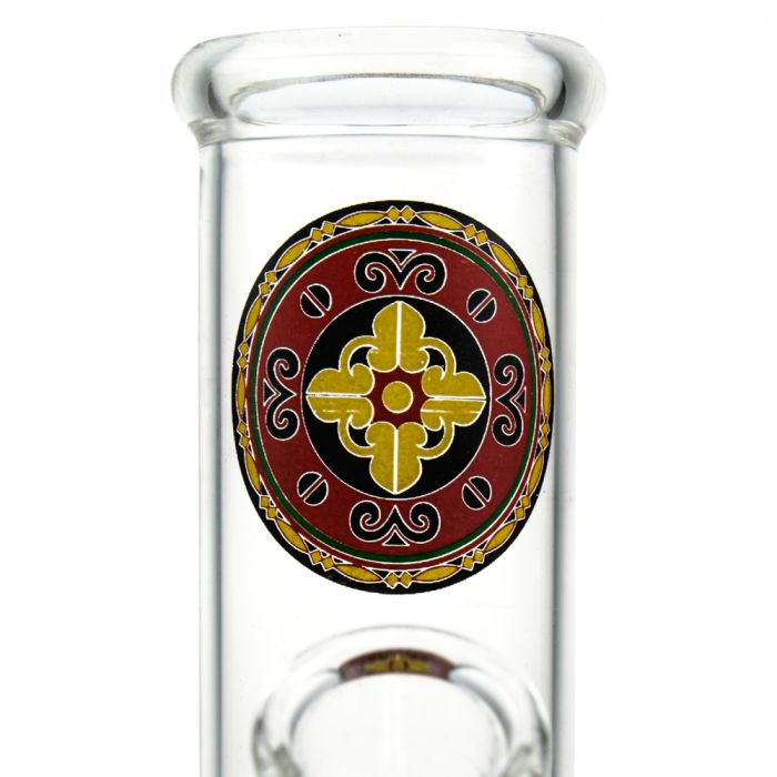 Glass Straight Mini Mandala Ice Bong | 14.5 mm - Logo