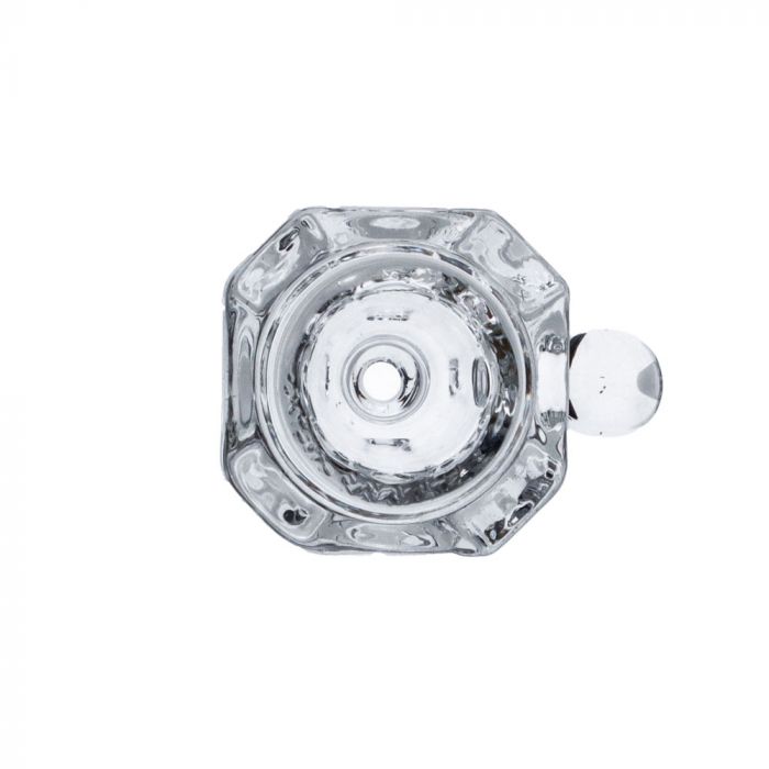 Glass Diamond Herb Bowl with Handle | 14.5mm | Clear | Top View