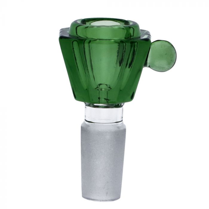 Glass Diamond Herb Bowl with Handle | 14.5mm | Green | Side View