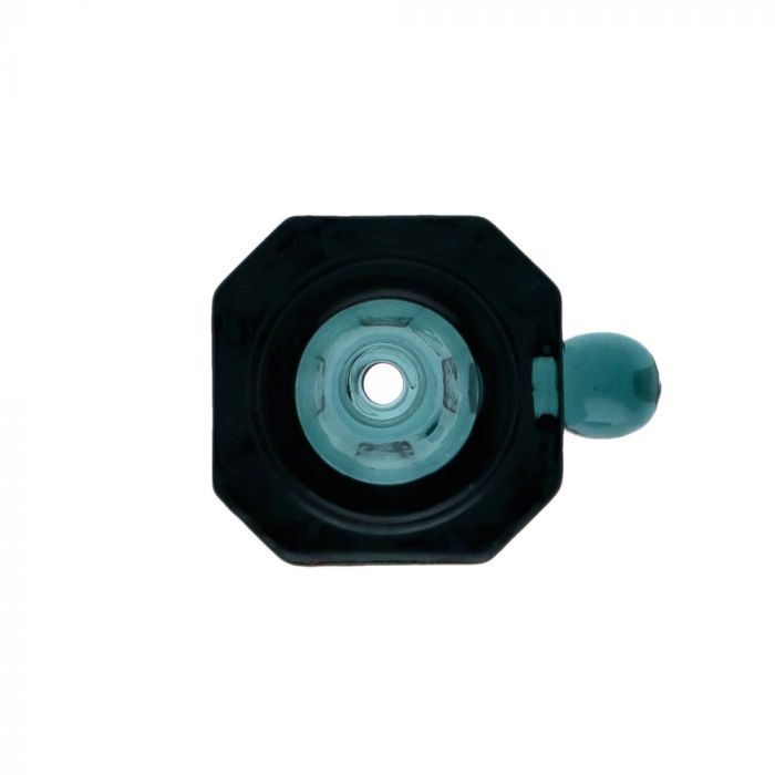 Glass Diamond Herb Bowl with Handle | 14.5mm | Teal | Top View