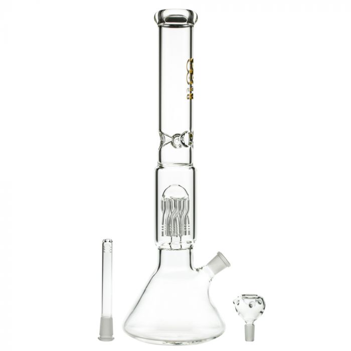 Glasscity Limited Edition Beaker Ice Bong with Twisted Tree Perc - Downstem and Herb Bowl Included 