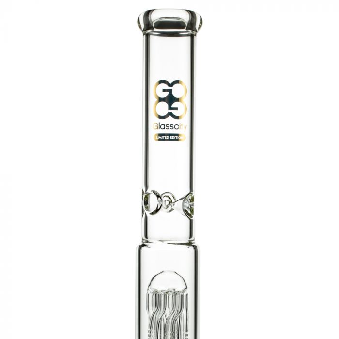 Glasscity Limited Edition Beaker Ice Bong with Twisted Tree Perc - Close Up Top