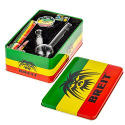 Breit Mini Bubble Base Bong Set with Metal Pipe in Case