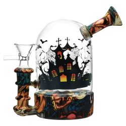 Haunted House Bell Jar Silicone & Glass Water Pipe