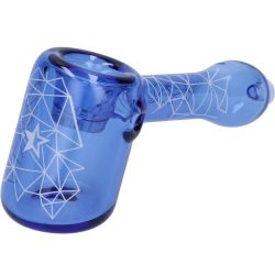 Famous Design Space Hammer Hand Pipe | 5 Inch | Blue | side view 1