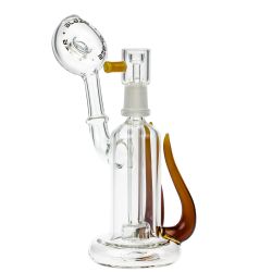 Blaze Glass Dab Rig with Showerhead DiffuserBlaze Glass Concentrate Oil Bubbler with Showerhead Diffuser – Amber
