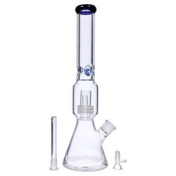Beaker with Perc & Colour Mouthpiece - Blue - 16 in. Blue