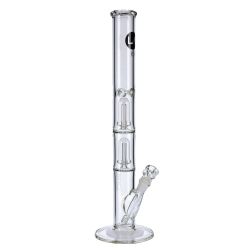 LA Pipes Straight Ice Bong with Double Showerhead Percolator | 20 Inch