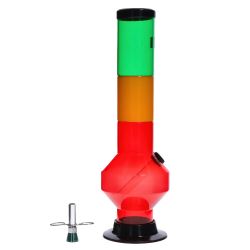 JM Plastics Rasta Geometric with Pull Slide Acrylic Water Pipe