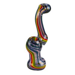 Fumed Rasta Twist Bubbler | 6 Inch