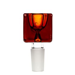 Square Glass Bowl | Male Joint | Amber | 14.5mm 