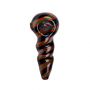 G-Spot Glass Spoon Pipe - Rasta Stripes - Top view 