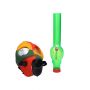 Silicone Gas Mask Bong with Acrylic Skull Tube | Rasta - Disassembled 