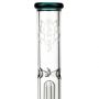 Black Leaf Glass Beaker Base Ice Bong with Precooler - Emerald Green - Logo